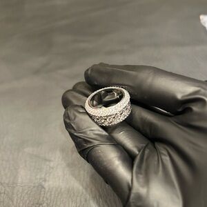 Brand New Iced Ring Size 8 VVS1 Moissanite Fully Flooded